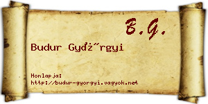 Budur Györgyi névjegykártya